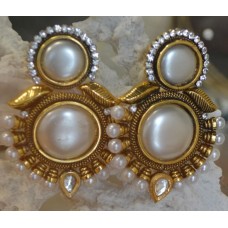 High Ended Designer Earrings in Antique Gold base